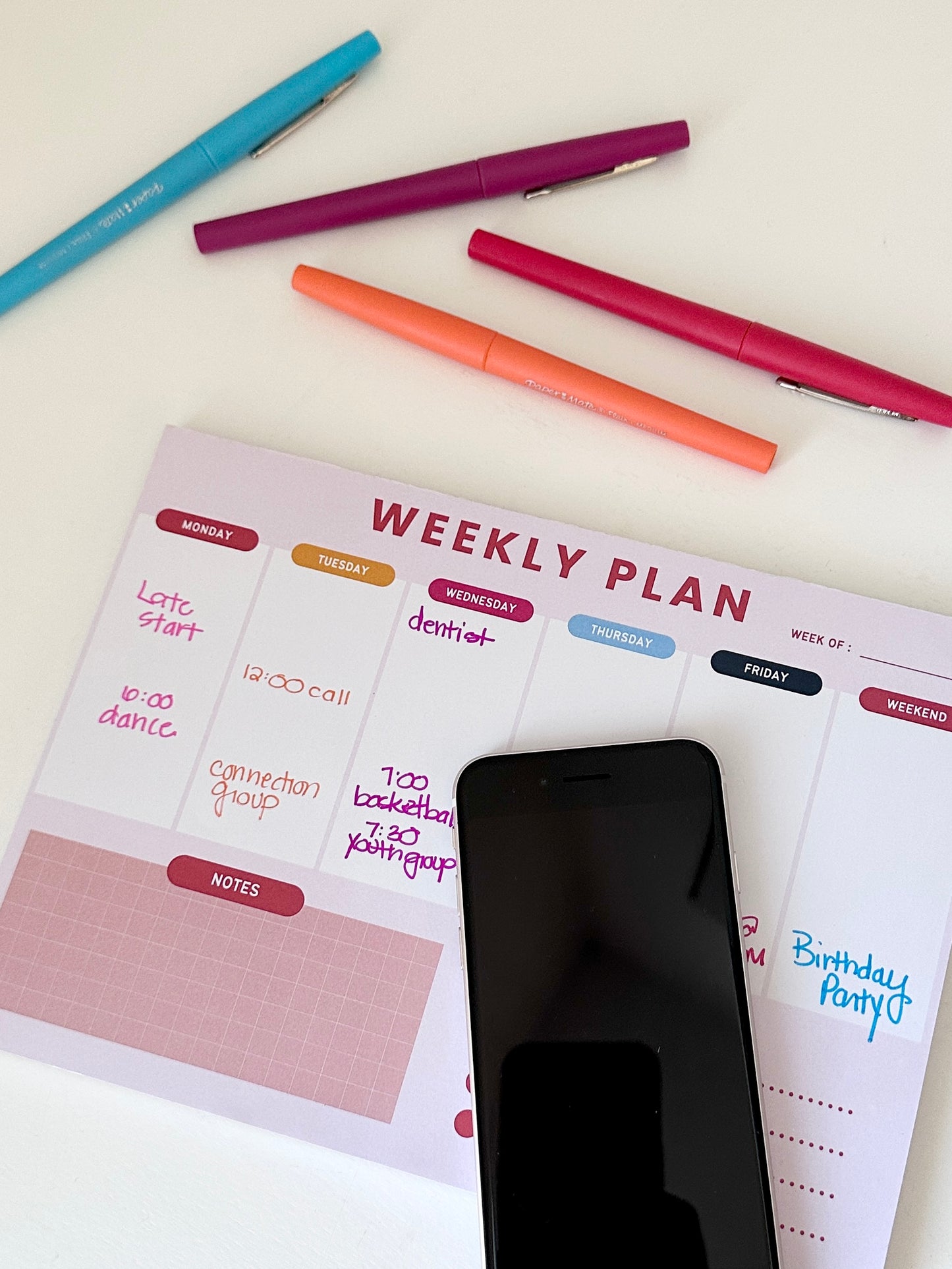 Weekly Plan Notepad