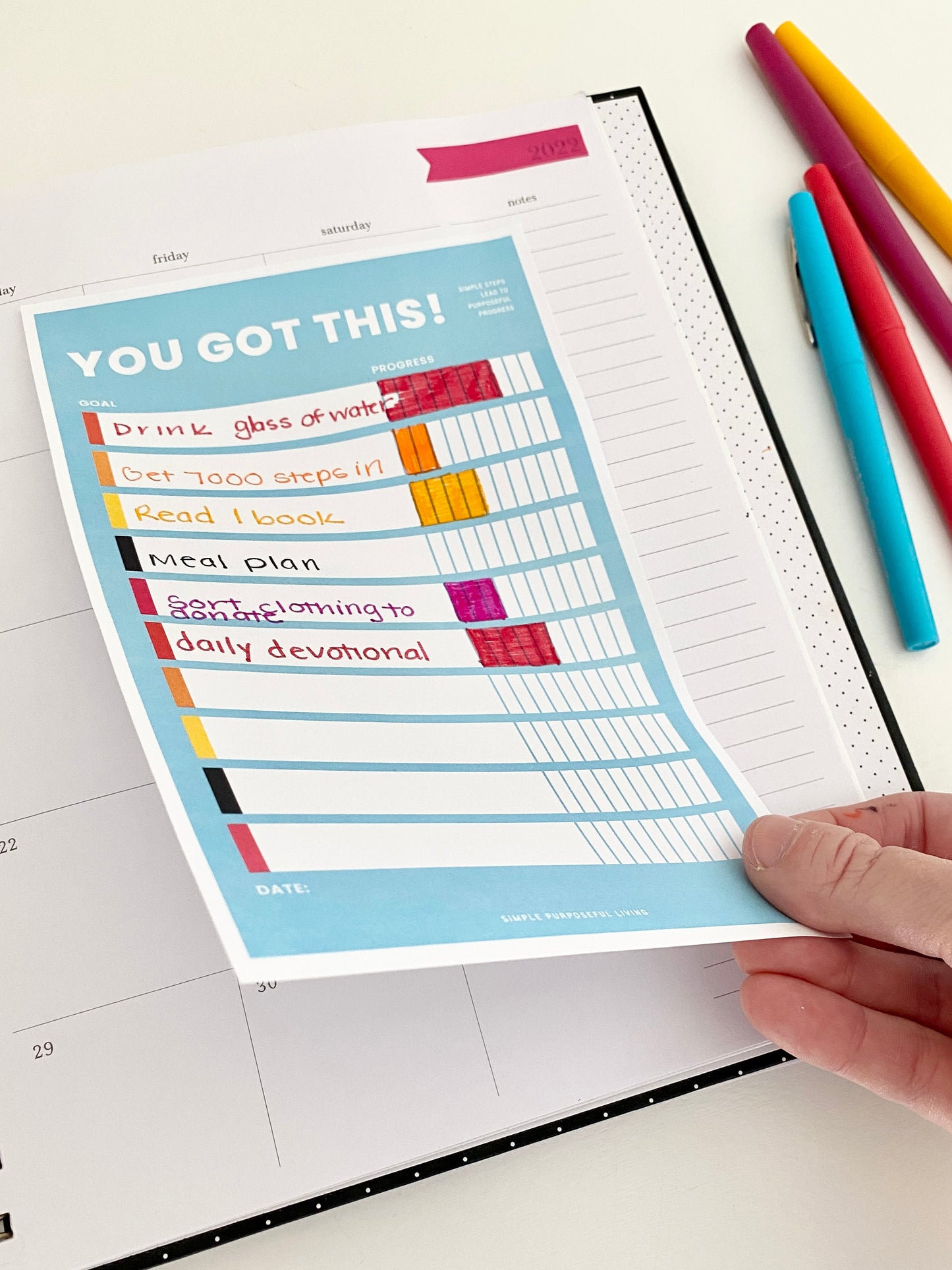 Goal Setting Sticky Note Pad