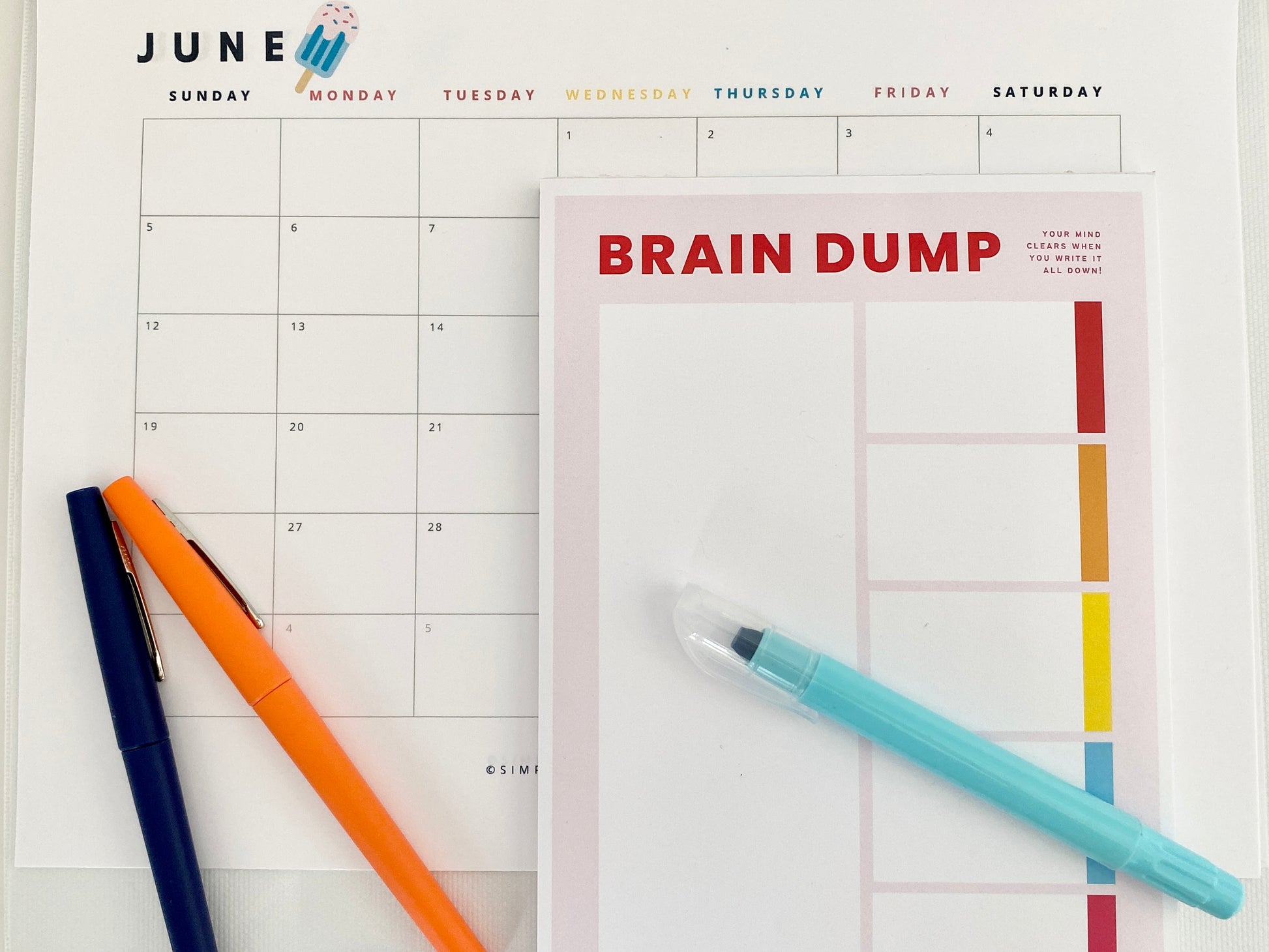 This unique notepad helps you clear your mind and brain clutter and make a decision.  Simple Purposeful Living's Brain dump notepad helps you with your brain dump exercise.