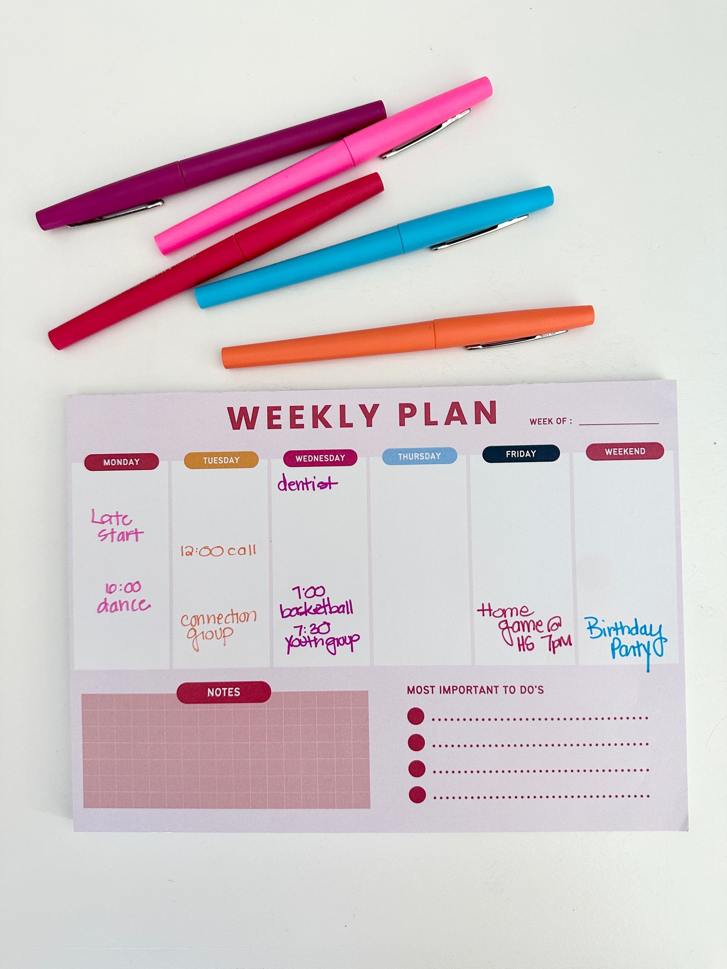 Weekly Plan Notepad