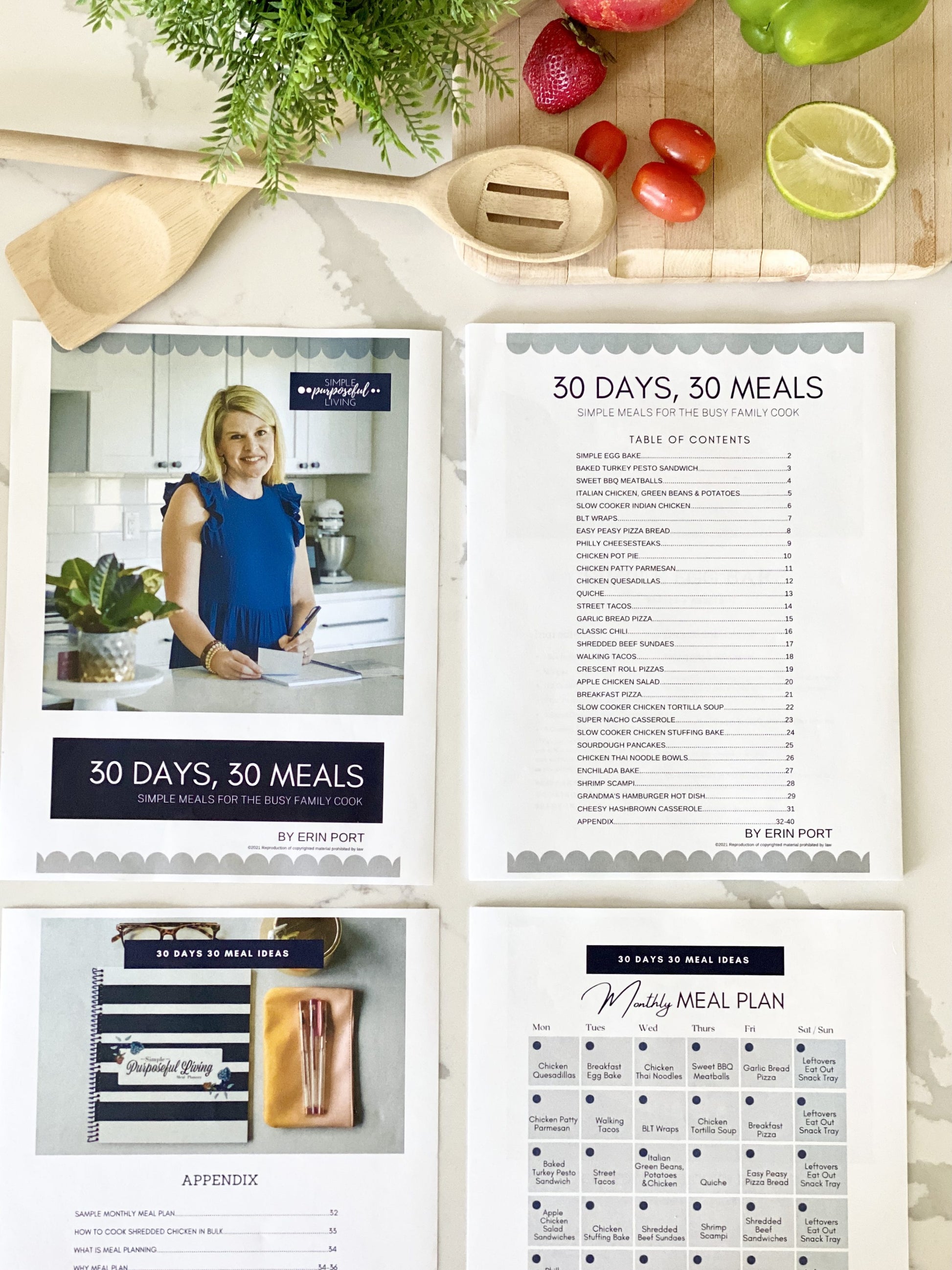 30 days 30 meals cookbook with bonuses, how to meal plan step by step guide