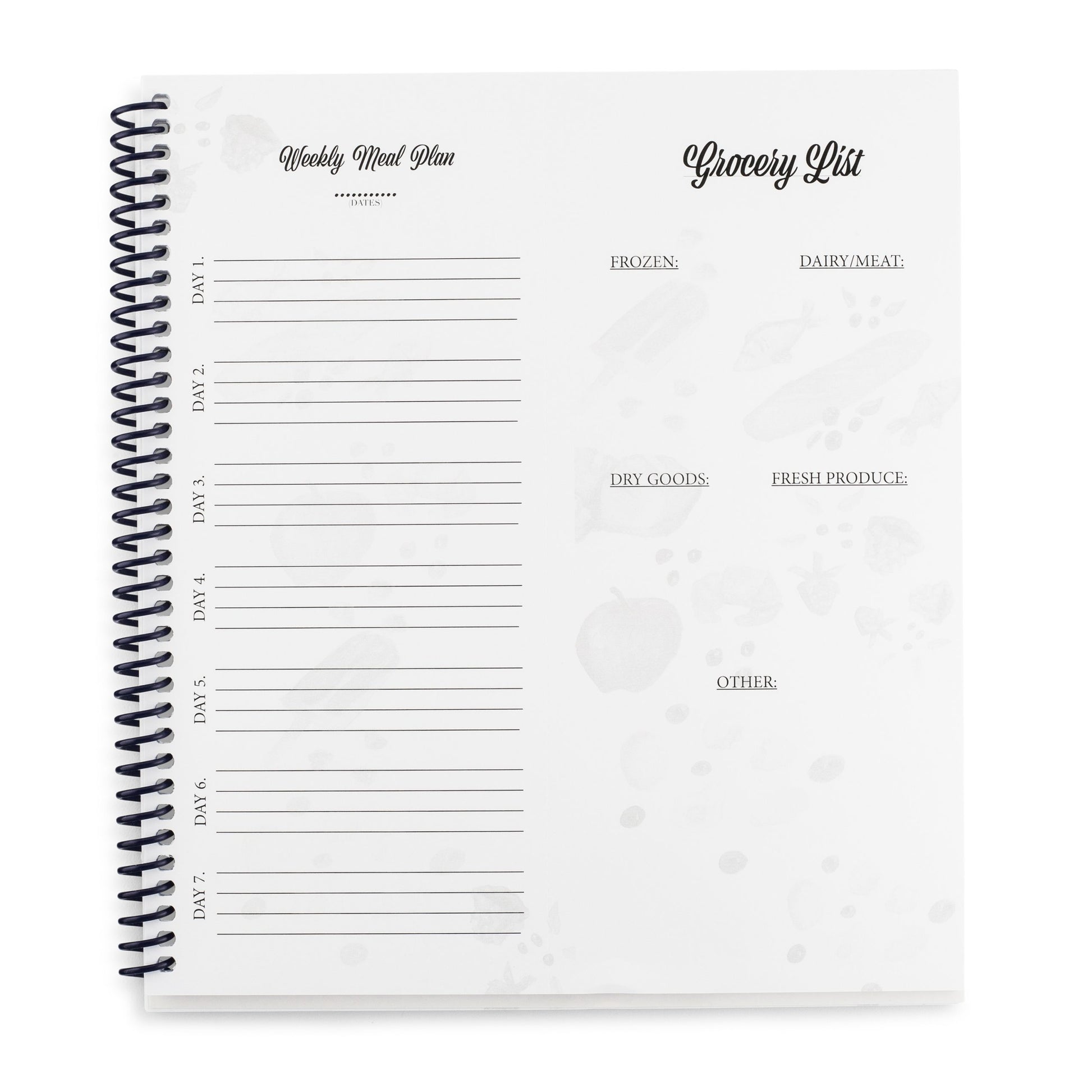 Best Selling Simple Purposeful Living 52 week meal planner meal planning spiral bound notebook with tear off grocery list. Meal planning space for breakfast, lunch, dinner, dessert and/or snacks.
