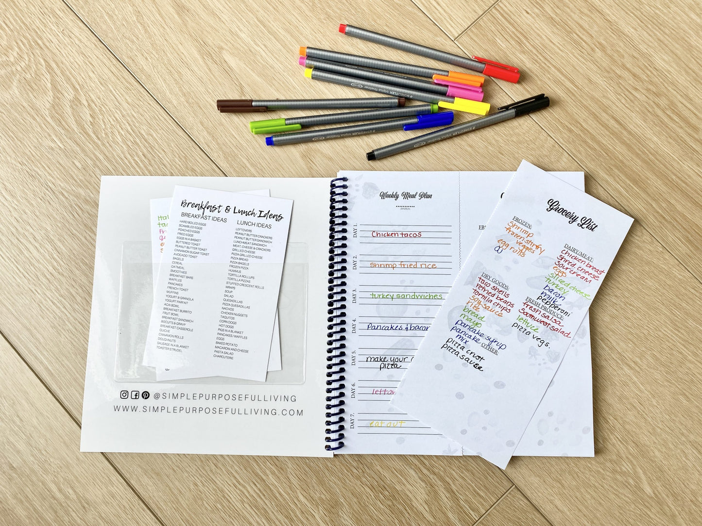 meal planner with accessory kit