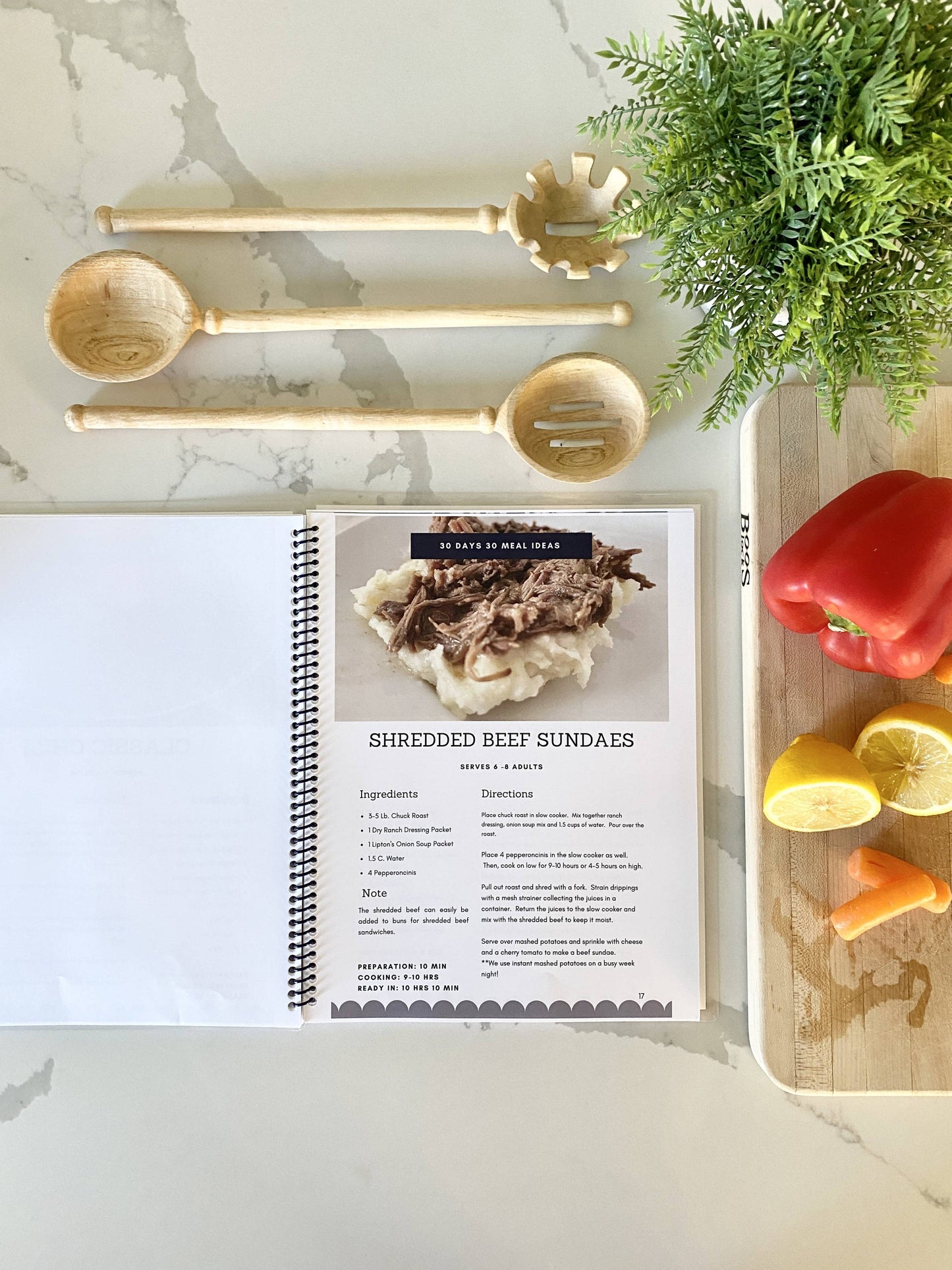 30 days 30 meals printed cookbook recipe page