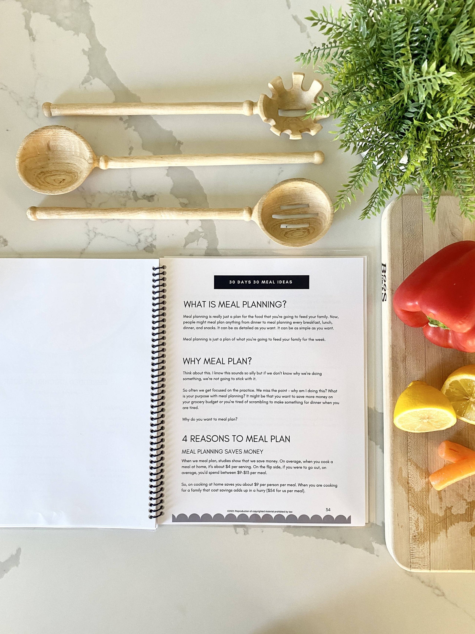 30 days 30 meals printed cookbook bonus material