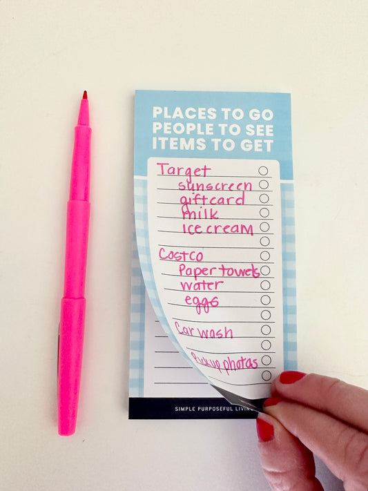 Errand notepad for managing tasks and getting things done