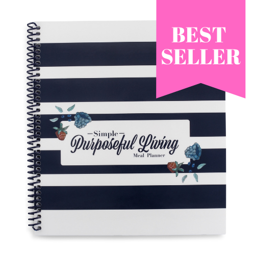 Best Selling Simple Purposeful Living 52 week meal planner meal planning spiral bound notebook with tear off grocery list.