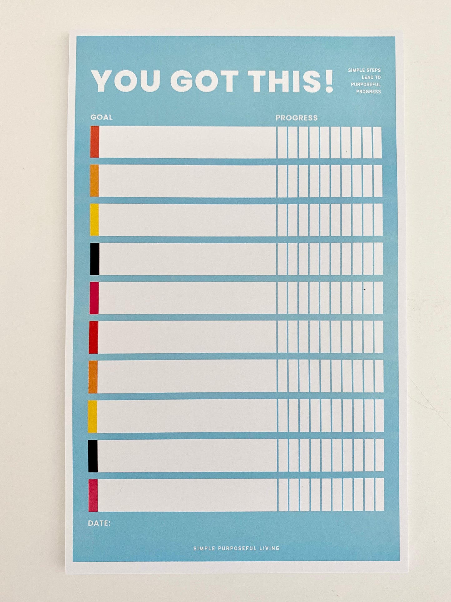 Goal Setting Sticky Note Pad